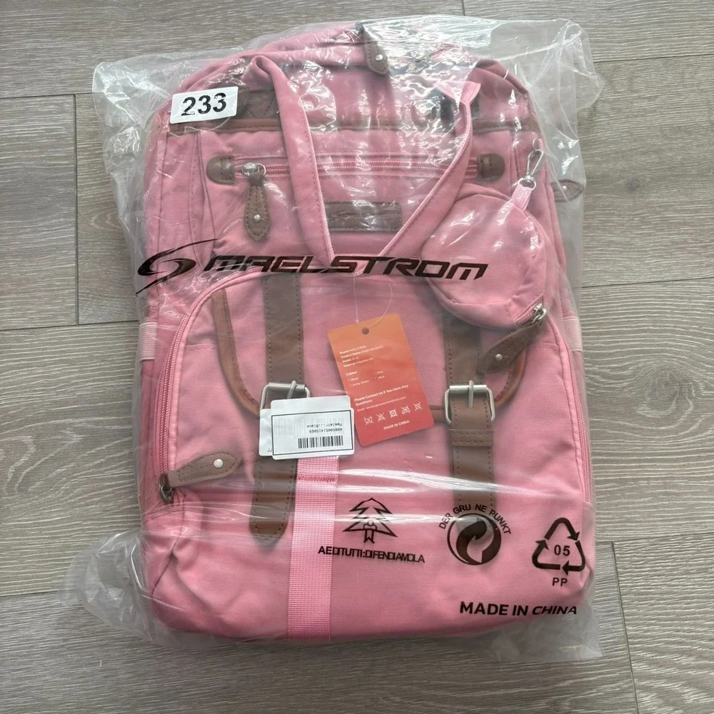 NWT Maelstrom Unisex Pink Buckle Circular Pouch Travel Backpack Baby Diaper Bag‎